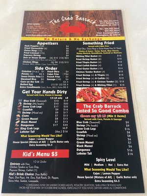 Menu photo 5 The Crab Barrack Irondale, AL