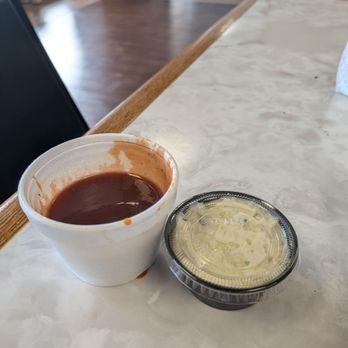 Smokin’ BBQ On 45 - Sauce in a side and side in a sauce container - Barbeque Near Me - Mundelein, Illinois Smokin’ BBQ On 45 - Sauce in a side and side in a sauce container - Barbeque Near Me - Mundelein, Illinois