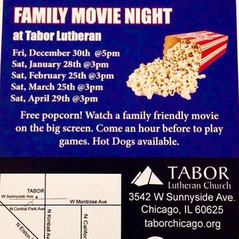 Tabor Church - Family friendly Movie tomorrow Jan.28 at 3pm. You are invited! - Churches Near Me - Chicago, Illinois