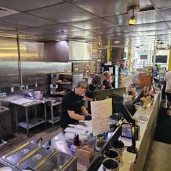 Snarf's Sandwiches - Kitchen in action