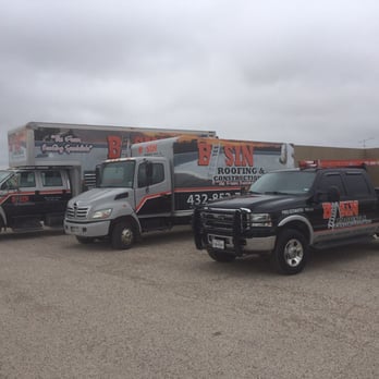 Basin Roofing & Construction - Basin roofing & construction inc , Some of our fleet trucks - Roofing Near Me - Midland, Texas Basin Roofing & Construction - Basin roofing & construction inc , Some of our fleet trucks - Roofing Near Me - Midland, Texas