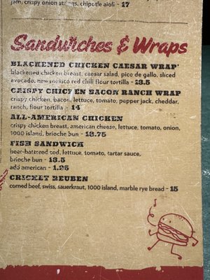 Menu photo 7 Cherry Cricket - Cherry Creek Denver, CO