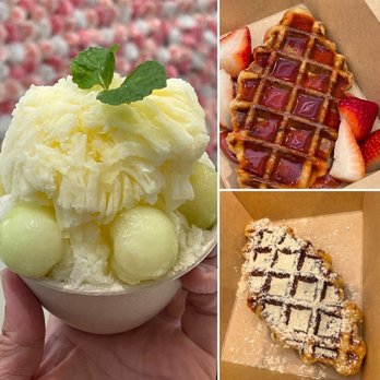Oakobing - Mango melon bingsoo, strawberry croffle & Injeolmi croffle - Ice Cream & Frozen Yogurt Near Me - Pasadena, California Oakobing - Mango melon bingsoo, strawberry croffle & Injeolmi croffle - Ice Cream & Frozen Yogurt Near Me - Pasadena, California