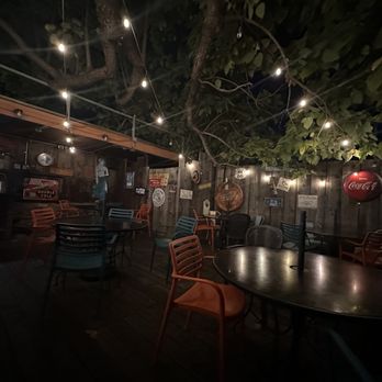 The Pizza Cafe - Patio dining area at night - Pizza Near Me - Little Rock, Arkansas