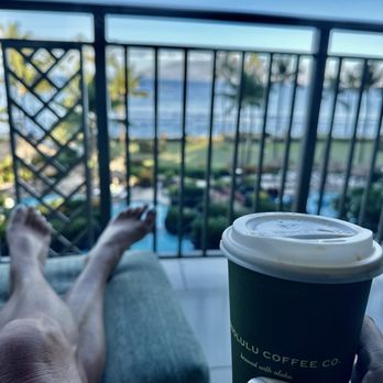 Honolulu Coffee - Hyatt Regency Maui - Decaf Americano with an extra shot. Enjoying on my lanai at the Hyatt residence club Maui. - Coffee & Tea Near Me - Lahaina, Hawaii