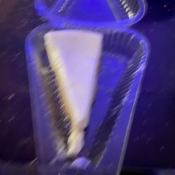 Cheesecake from Captain D's. It's like two bites. Very disappointing!