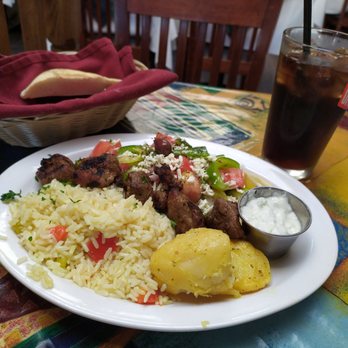 Maria's Taverna - Lamb souvlaki and a cola - Greek Near Me - Vancouver, British Columbia