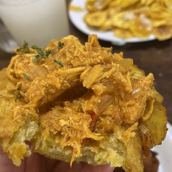 Islas Canarias Restaurant - Plantain cups stuffed with shredded chicken. - Cuban Near Me - Miami, Florida Islas Canarias Restaurant - Plantain cups stuffed with shredded chicken. - Cuban Near Me - Miami, Florida