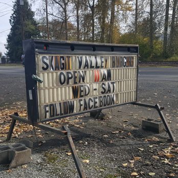 Skagit Valley Burgers Express - Sign by Hwy 20 East -  Cascade Highway (10/29/22) - Burgers Near Me - Sedro-Woolley, Washington