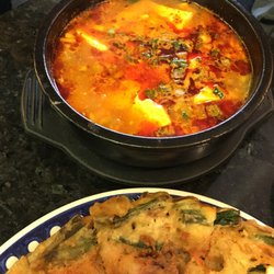 Manna Korean Cuisine - Beef soft tofu soup, Seafood pajeon