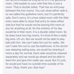The manager left this voicemail of how my Cattledog would be boarded for 10 days.