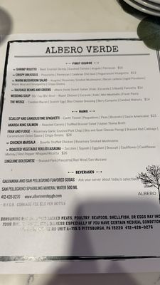 Menu photo 3 Albero Verde Pittsburgh, PA Menu photo 3 Albero Verde Pittsburgh, PA
