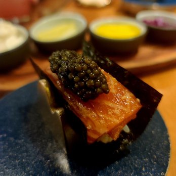 Mari - Ora King salmon with caviar - Korean Near Me - New York, New York Mari - Ora King salmon with caviar - Korean Near Me - New York, New York