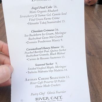 River Café - Desserts menu - Canadian (New) Near Me - Calgary, Alberta