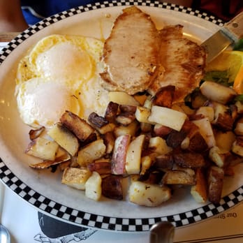 Black Bear Diner Davis - Pork chops with over easy eggs and homefries. - American Near Me - Davis, California Black Bear Diner Davis - Pork chops with over easy eggs and homefries. - American Near Me - Davis, California