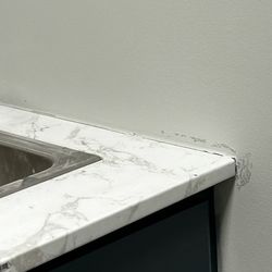 Right Way Painters - This is an example of the wall repairs he was supposed to take care of - he didn't and just painted over it.
