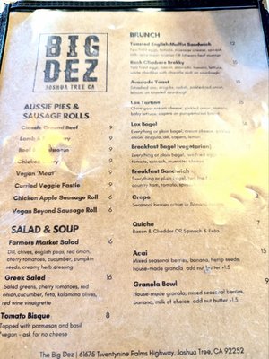 Menu photo 1 The Dez Joshua Tree, CA