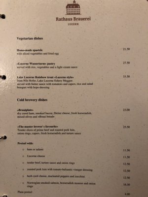 Menu photo 2 Restaurant Rathaus Brauerei Luzern, LU Menu photo 2 Restaurant Rathaus Brauerei Luzern, LU
