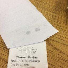 a receipt for a phone order