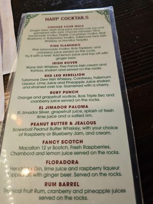 Menu photo 1 The Harp Bar And Restaurant Kent, WA Menu photo 1 The Harp Bar And Restaurant Kent, WA