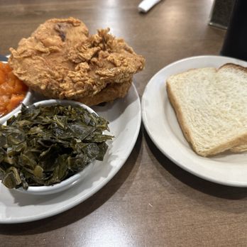 His Place Eatery - North - Fried Pork Chops with Collard Greens and Candied Sweet Potatoes as sides. - Soul Food Near Me - Indianapolis, Indiana His Place Eatery - North - Fried Pork Chops with Collard Greens and Candied Sweet Potatoes as sides. - Soul Food Near Me - Indianapolis, Indiana