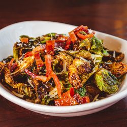 Crispy, malt vinegar, bacon, and parmesan