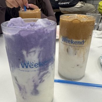 Cafe Weekend - Taro Latte and Weekend Latte - Breakfast & Brunch Near Me - Allston, Massachusetts