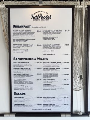 Menu photo 2 TidePoole's Newport Beach, CA