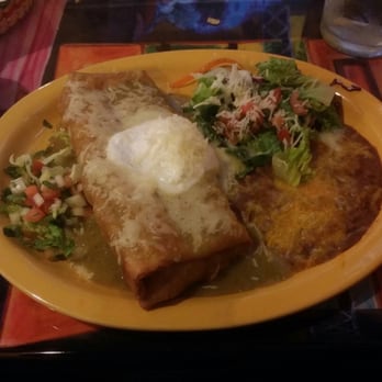 La Casa De Juana - Veggie chimichanga with rice and beans and green enchilada sauce. - Mexican Near Me - Tempe, Arizona La Casa De Juana - Veggie chimichanga with rice and beans and green enchilada sauce. - Mexican Near Me - Tempe, Arizona
