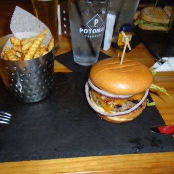 Potomac Taphouse - Potomac Taphouse Burger with Old Bay Fries - New American Near Me - Ashburn, Virginia