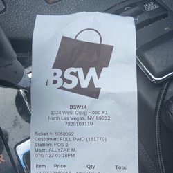 BSW Beauty Supply Warehouse - Receipt