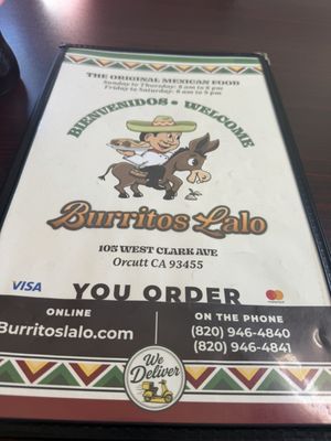 Menu photo 1 Burritos Lalo Orcutt, CA