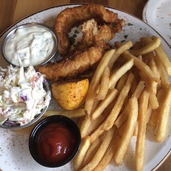 Bluewater Grill Seafood Restaurant & Market Carlsbad - Fish and High Spot Beer Battered Fish & Chips - 2 small pieces and the slaw was unpleasant - Seafood Near Me - Carlsbad, California