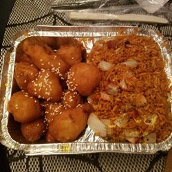 Kings Chef Chinese Food - Honey garlic chicken with fried rice.