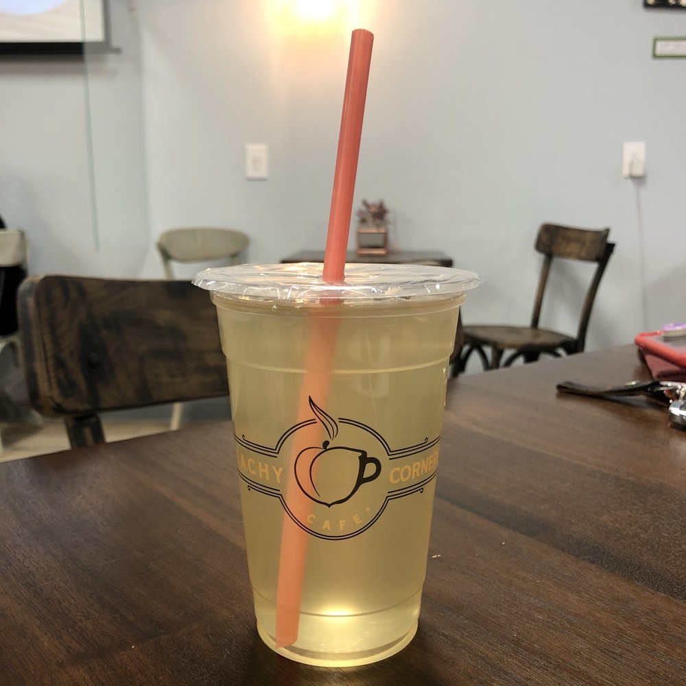 Peachy Corners Cafe - Small ginger peach tea - Coffee & Tea Near Me - Peachtree Corners, Georgia Peachy Corners Cafe - Small ginger peach tea - Coffee & Tea Near Me - Peachtree Corners, Georgia