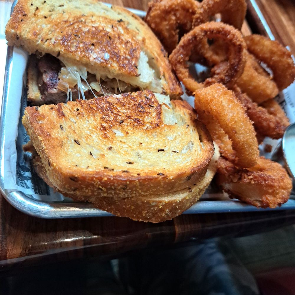 Duke's Beach Grill - Patty melt side of onion rings. - Bars Near Me - Ventura, California