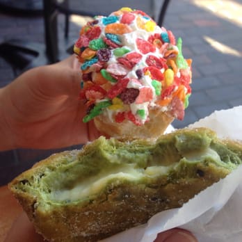 Cafe Dulce - Green tea donut and fruity pebble donut hole. - Coffee & Tea Near Me - Los Angeles, California