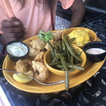 Barbara Jean's Restaurants - Fried shrimp, green beans, squash casserole - Southern Near Me - St. Simons, Georgia