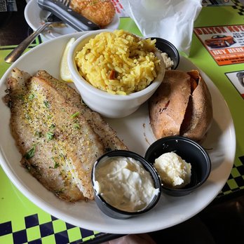 Green Tomato Grill - Grilled Catfish with Lemon Pepper - American Near Me - Mooresburg, Tennessee Green Tomato Grill - Grilled Catfish with Lemon Pepper - American Near Me - Mooresburg, Tennessee