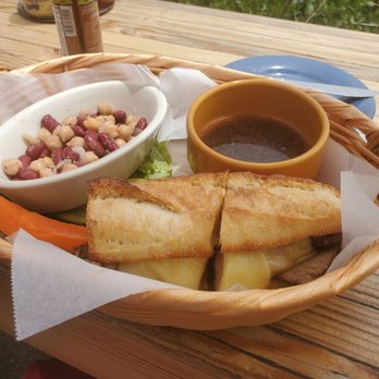 Nepenthe - French dip with side of beans - New American Near Me - Big Sur, California Nepenthe - French dip with side of beans - New American Near Me - Big Sur, California