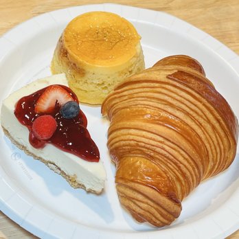 Queen Isabellas Bakery - Vanilla flan,Croissant & mini cheesecake with fresh berries - Bakeries Near Me - Orange, California Queen Isabellas Bakery - Vanilla flan,Croissant & mini cheesecake with fresh berries - Bakeries Near Me - Orange, California