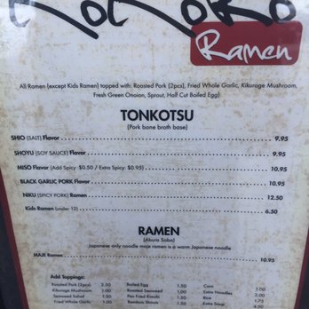 Kokoro Ramen - Menu - Ramen Near Me - Milpitas, California