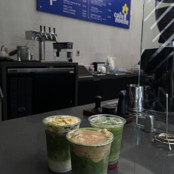 Cafe Noelle - Banana pudding matcha, whipped cookie butter, and strawberry matcha - Cafes Near Me - San Diego, California Cafe Noelle - Banana pudding matcha, whipped cookie butter, and strawberry matcha - Cafes Near Me - San Diego, California