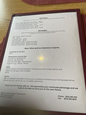 Menu photo 4 Balch's Fish Fry Milford, PA