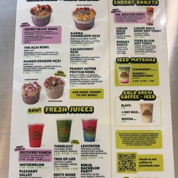 JuiceLand  - Menu (English) - Juice Bars & Smoothies Near Me - Missouri City, Texas