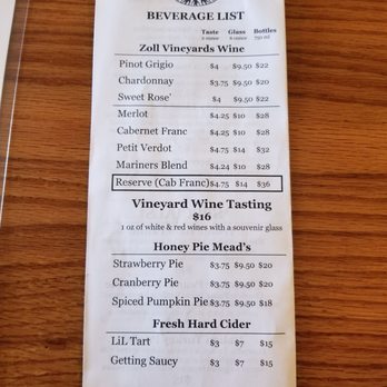Zoll Vineyards - Menu - Wineries Near Me - Dutton, Virginia