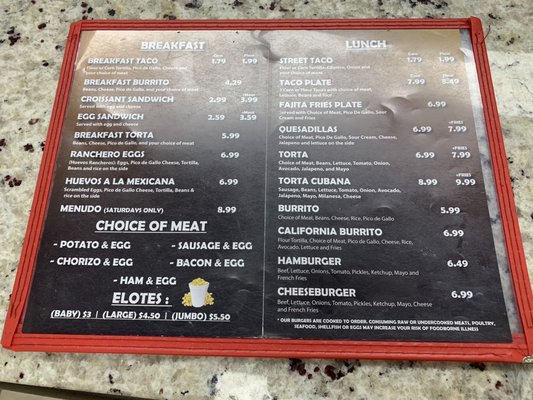 Menu photo 5 Mi Casita Taqueria Richardson, TX