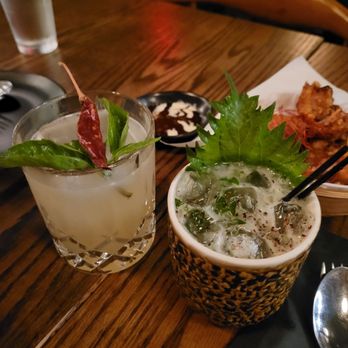 11 Tigers - Drinks! One is gin based and one is yuzu shiso. Def recommend the left hand gin based one. Perfect combination of thai basil and a cocktail. - Asian Fusion Near Me - New York, New York 11 Tigers - Drinks! One is gin based and one is yuzu shiso. Def recommend the left hand gin based one. Perfect combination of thai basil and a cocktail. - Asian Fusion Near Me - New York, New York