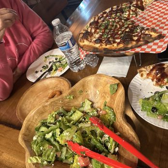Brick Oven Pizzeria - Greek salad and bbq chicken pizza - Pizza Near Me - Glendale, California Brick Oven Pizzeria - Greek salad and bbq chicken pizza - Pizza Near Me - Glendale, California