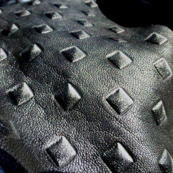 Leatherwise - New Black & Pearlized Silver Embossed Studs leather. - Leather Goods Near Me - Santa Cruz, California Leatherwise - New Black & Pearlized Silver Embossed Studs leather. - Leather Goods Near Me - Santa Cruz, California